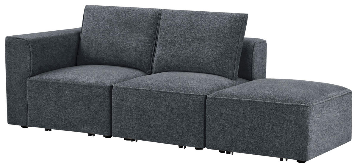 SOFA drvo, plastika, tekstil  tamno siva    - tamno siva/crna, Design, drvo/tekstil (230,5/65/90cm) - Livetastic