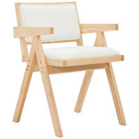 ARMLEHNSTUHL  in Webstoff, Bouclé, Teddystoff  - Naturfarben/Weiß, MODERN, Holz/Textil (51/79/54cm) - Livetastic