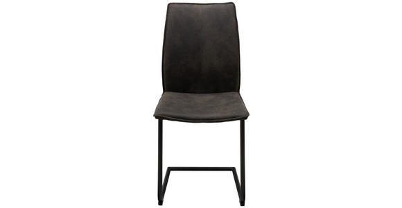 SCHWINGSTUHL in Eisen Mikrofaser - Anthrazit/Schwarz, Design, Textil/Metall (46/93/56cm) - Dieter Knoll