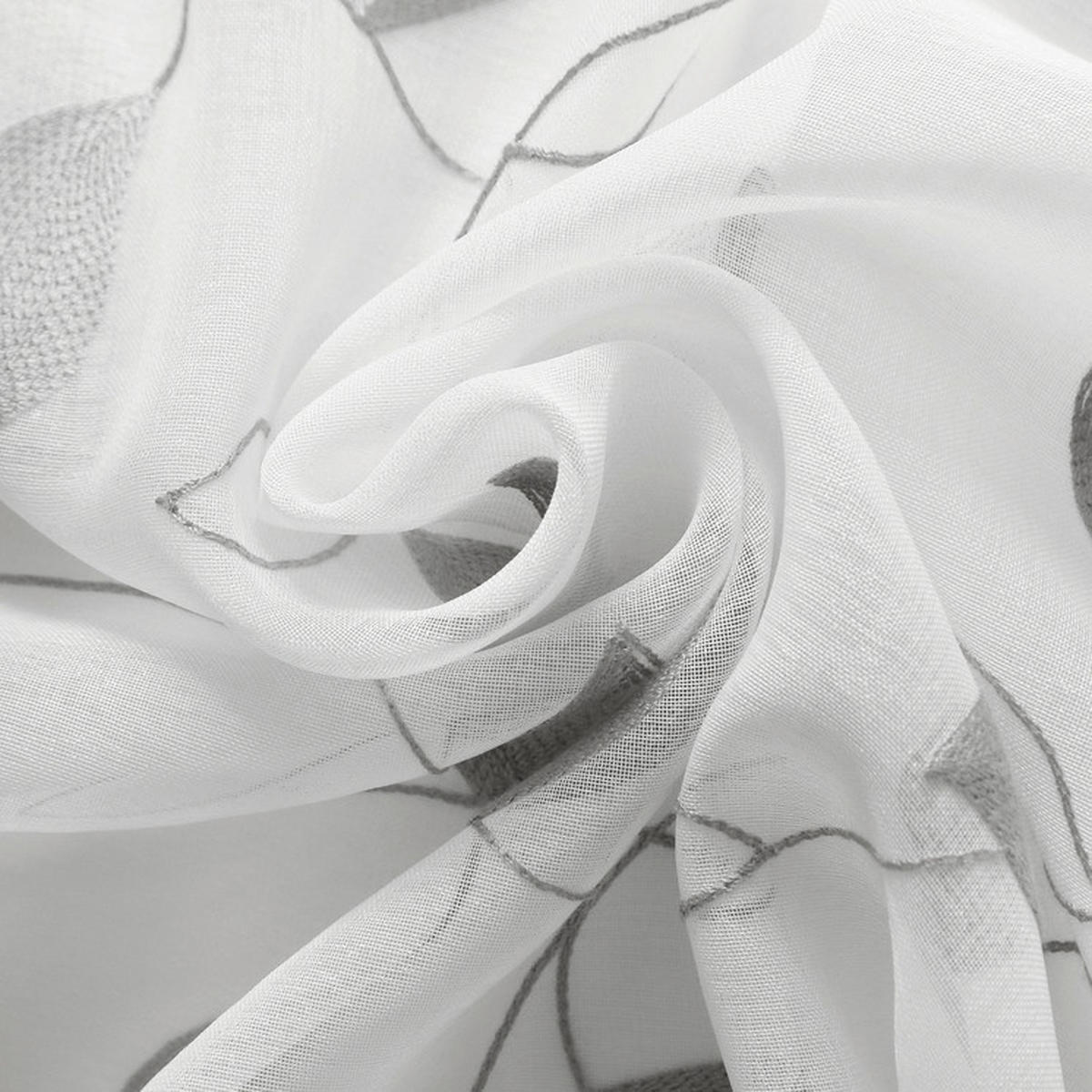 KURZGARDINE   150/50 cm   - Silberfarben/Weiß, Natur, Textil (150/50cm)