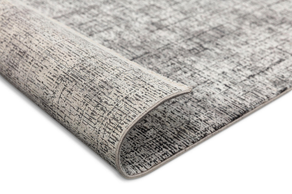 WEBTEPPICH 80/150 cm Venosa Schwarz, Silberfarben rechteckig  - Silberfarben/Schwarz, KONVENTIONELL, Textil (80/150cm) - Astra