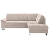 ECKSOFA in Cord Hellbraun  - Hellbraun/Edelstahlfarben, Konventionell, Textil/Metall (248/200cm) - Beldomo System