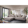 ECKSOFA in Flachgewebe Taupe  187/321 cm  - Taupe/Beige, Design, Textil/Metall (187/321cm) - Livetastic