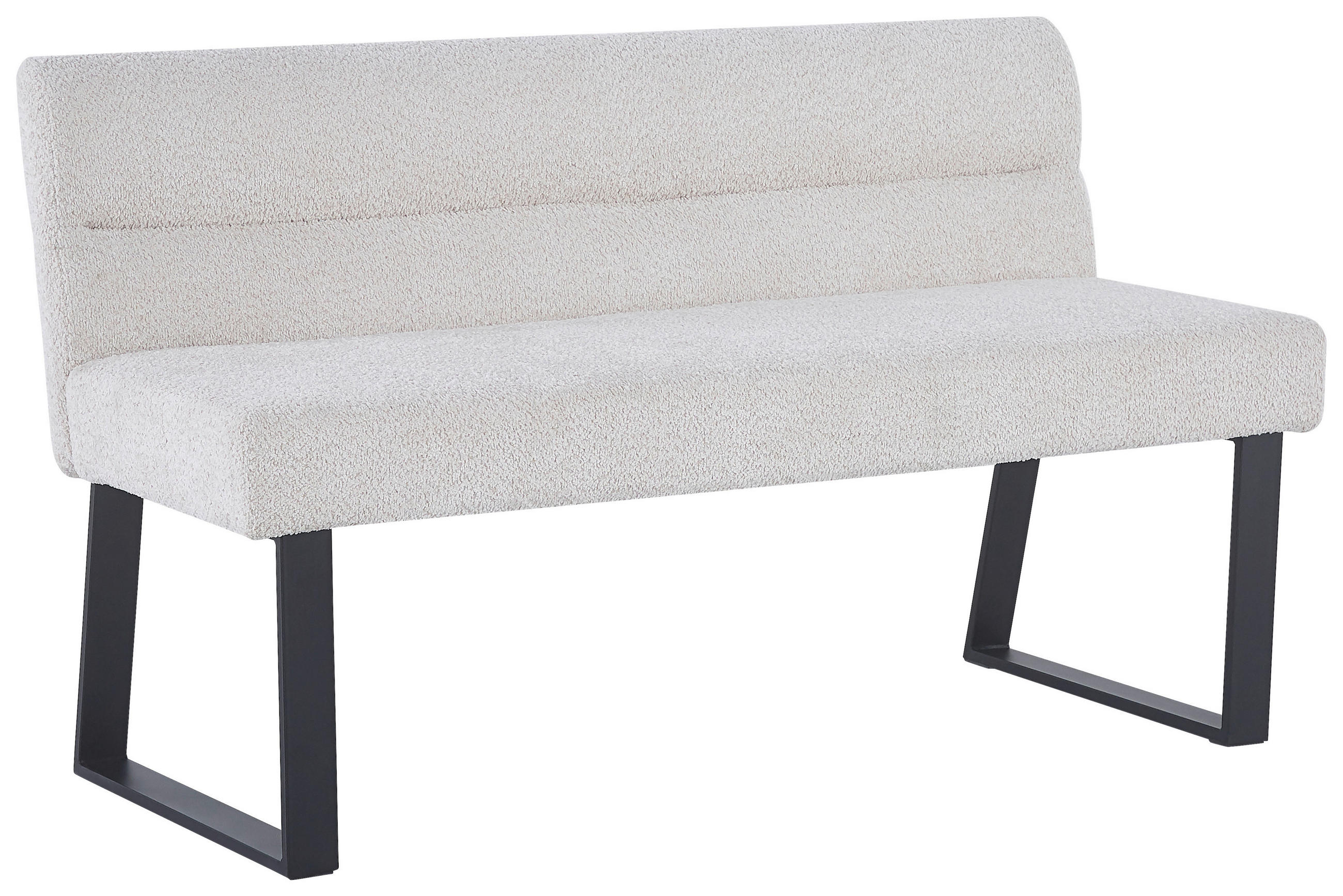 SITZBANK in Metall, Textil Beige  - Beige/Schwarz, KONVENTIONELL, Textil/Metall (140/83/61cm) - MID.YOU