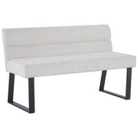 SITZBANK 140/83/61 cm Leinenoptik Beige  - Beige/Schwarz, KONVENTIONELL, Textil/Metall (140/83/61cm) - MID.YOU