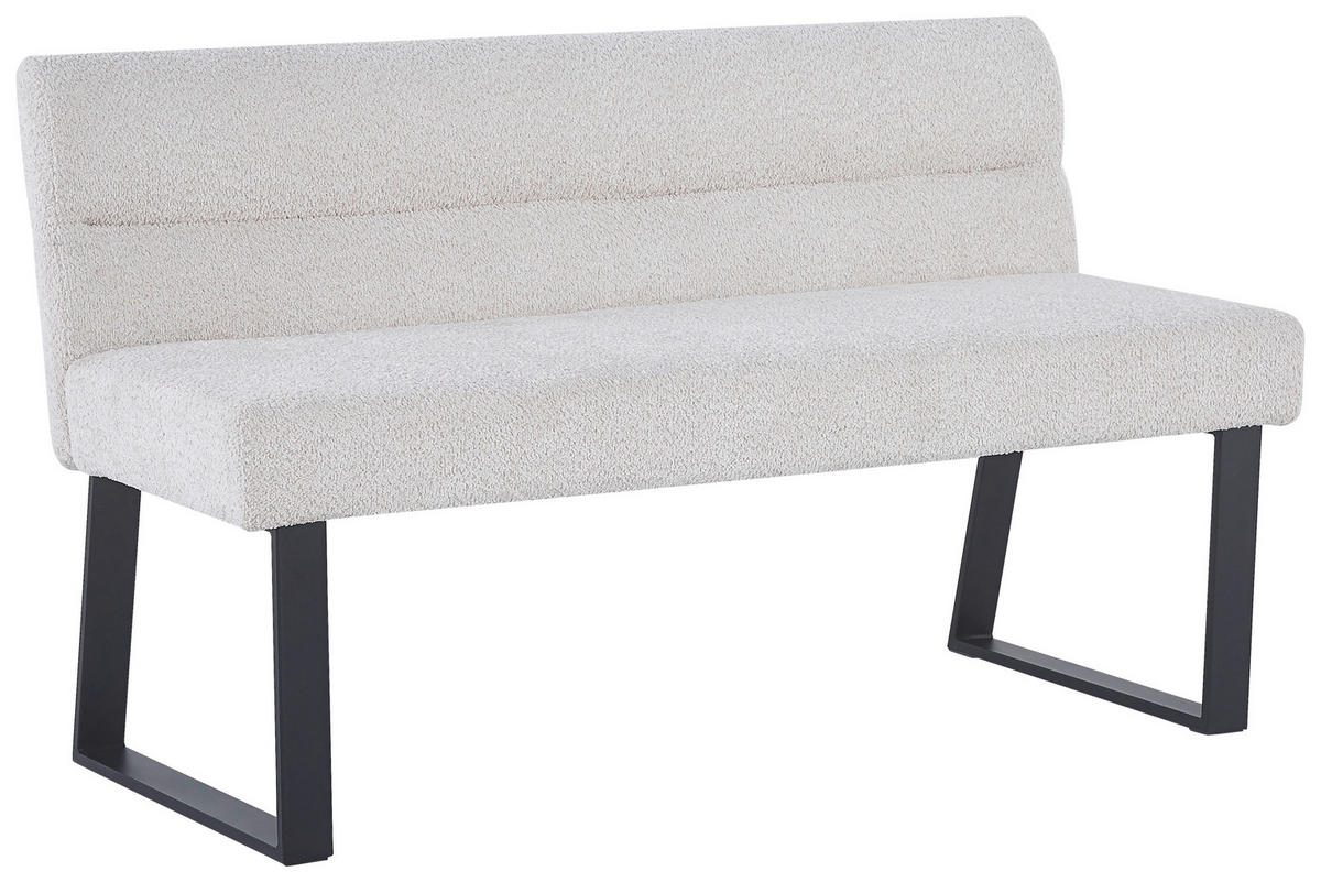 SITZBANK 140/83/61 cm Leinenoptik Beige  - Beige/Schwarz, KONVENTIONELL, Textil/Metall (140/83/61cm) - MID.YOU