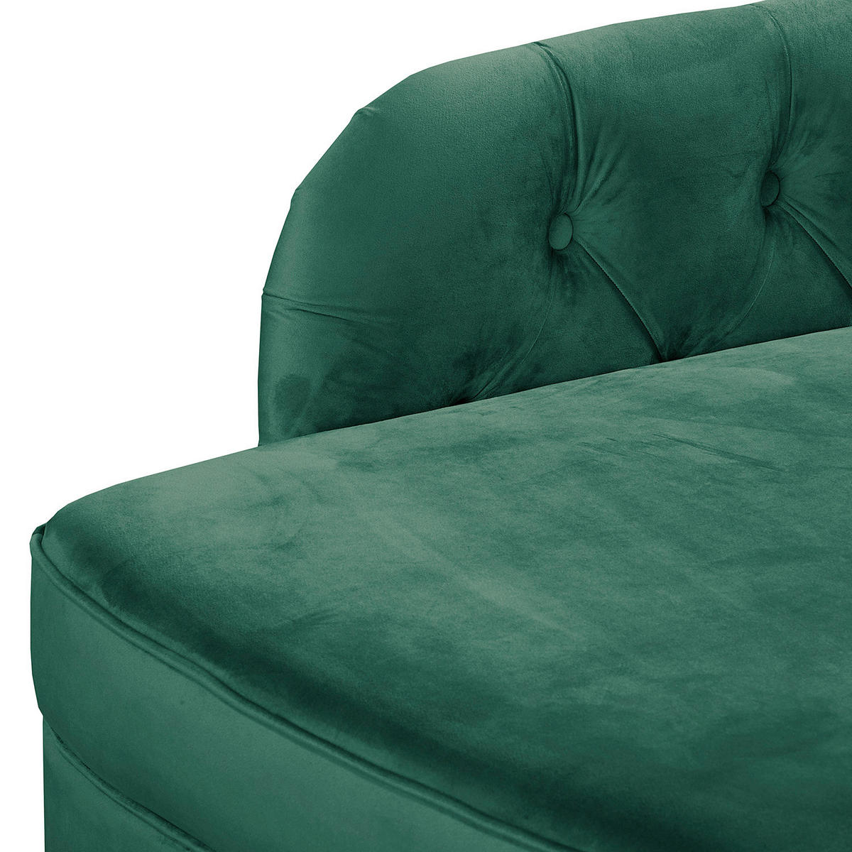 RÉCAMIERE Samt Grün  - Braun/Grün, Design, Holz/Textil (185/93/75cm) - Livetastic