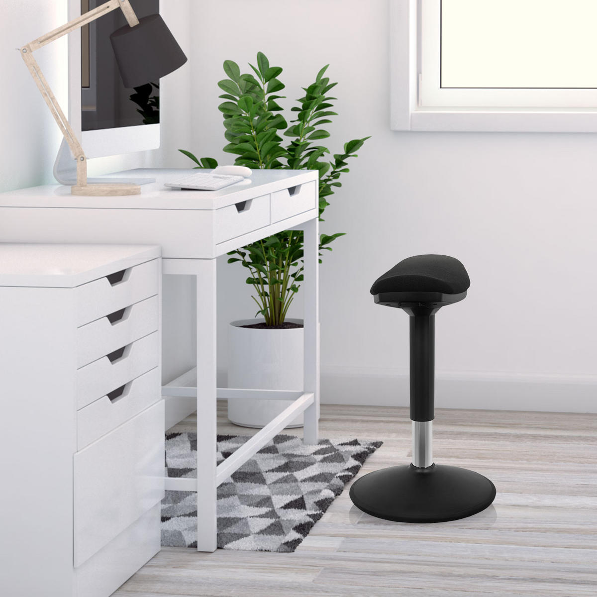 STÅSTÖD  svart  - svart, Modern, textil/plast (35/50/36cm) - MID.YOU