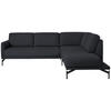 ECKSOFA Flachgewebe, Struktur Pflaume  - Pflaume/Anthrazit, Design, Textil/Metall (254/230cm) - Johann Jakob