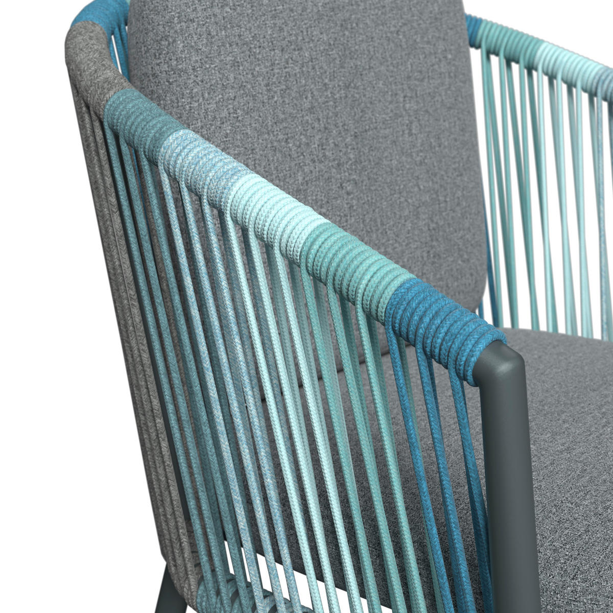 STAPELSESSEL in Metall, Textil Blau, Grau, Dunkelgrau  - Blau/Dunkelgrau, Design, Textil/Metall (58,5/79,5/61,5cm) - Amatio