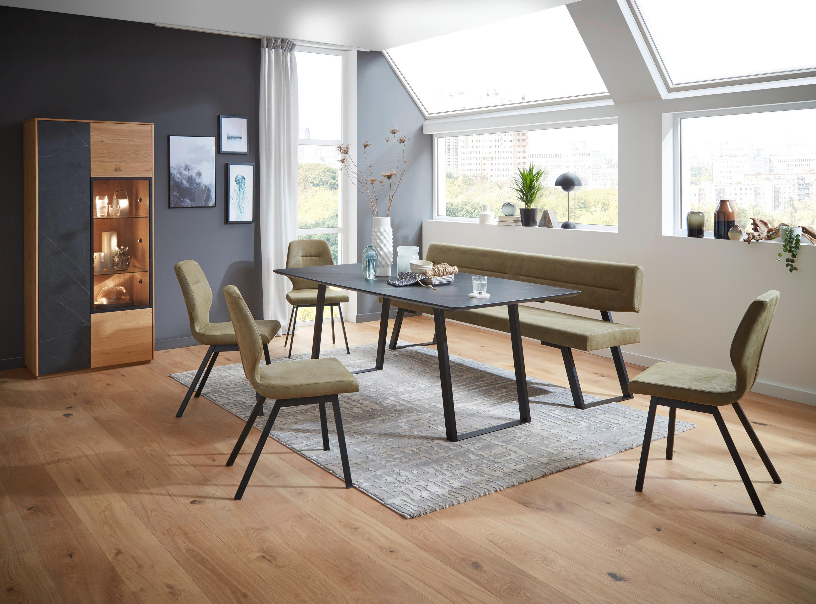ESSTISCH in Metall, Kunststoff 200/100/76 cm - Schwarz/Grau, Design, Kunststoff/Metall (200/100/76cm) - Dieter Knoll