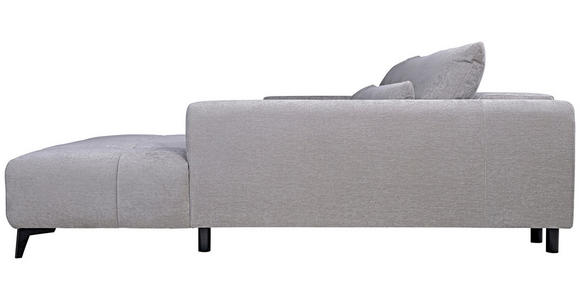 ECKSOFA  in Chenille Silberfarben  279/222 cm  - Silberfarben/Schwarz, KONVENTIONELL, Kunststoff/Textil (279/222cm) - Hom`in