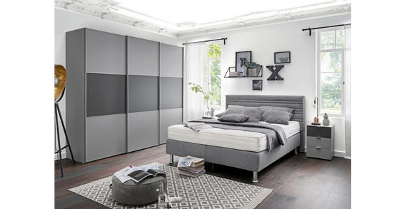 SCHWEBETÜRENSCHRANK in Anthrazit, Hellgrau - Anthrazit/Hellgrau, Design, Holzwerkstoff/Metall (280/222/68cm) - Moderano