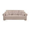SCHLAFSOFA in Bouclé Taupe  - Taupe/Buchefarben, Design, Holz/Textil (240/94/98cm) - MID.YOU