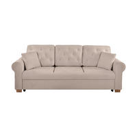 SCHLAFSOFA in Bouclé Taupe  - Taupe/Buchefarben, Design, Holz/Textil (240/94/98cm) - MID.YOU