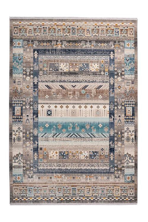 VINTAGE KOBEREC, 120/170 cm, modrá, hnedá - hnedá/modrá, Design, textil (120/170cm)