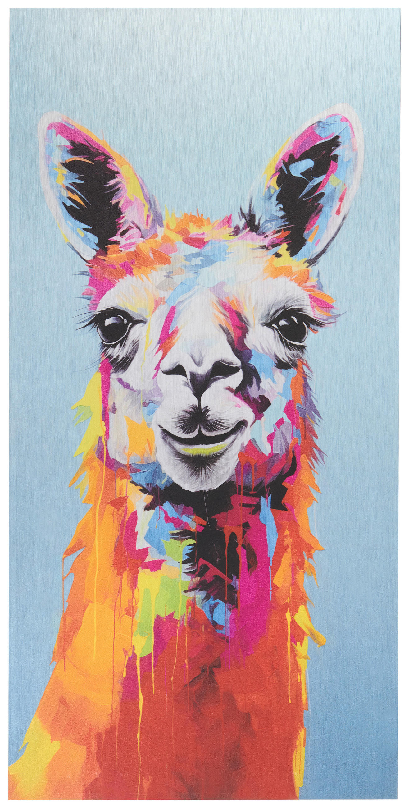 Euroart Metallbild Coloured Lama I Mehrfarbig 30x60x2 cm