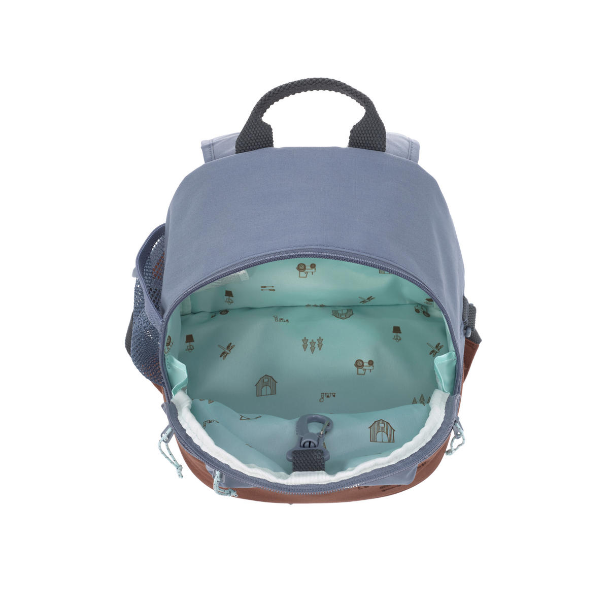 KINDERRUCKSACK Adventure Mini  - Blau/Braun, Basics, Textil (24,5/15,5/27cm) - Lässig