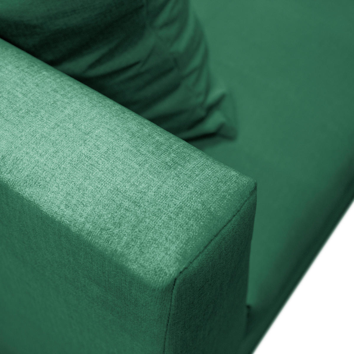 Ecksofa inkl. Hocker in Mikrofaser Grün  - Schwarz/Grün, Design, Holz/Textil (174/247cm) - MID.YOU