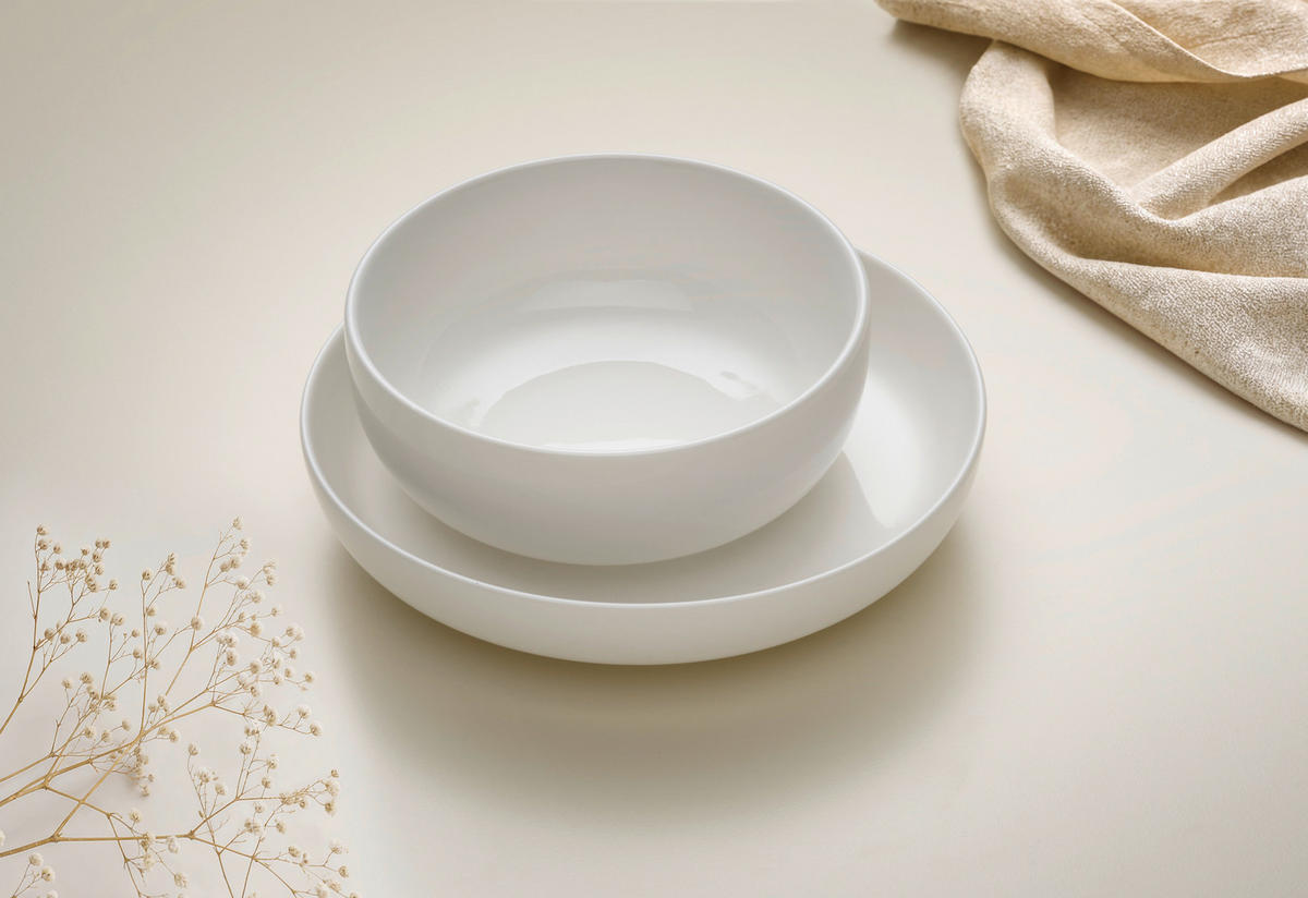 KOMBINOVANÁ SOUPRAVA 20dílné, porcelán keramika  - bílá, Trend, keramika - Dieter Knoll