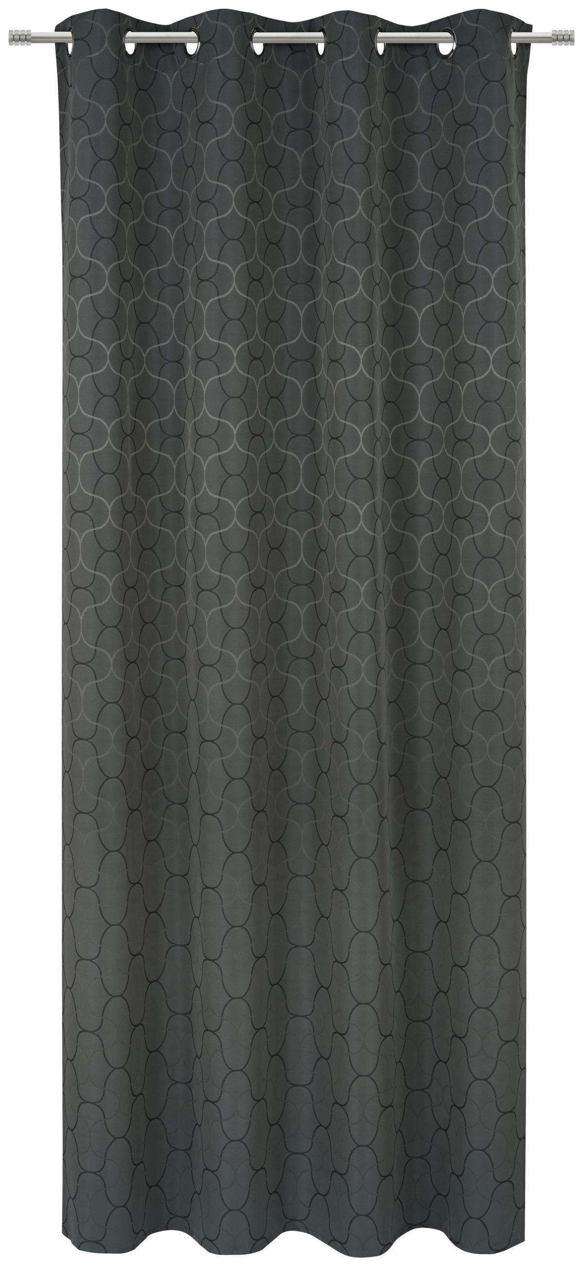 ZÁVĚS S OČKY, neprůsvitné, 140/245 cm - antracitová, Konvenční, textil (140/245cm) - Esposa