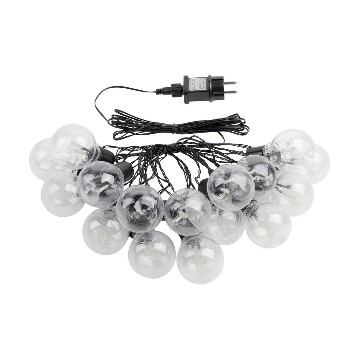 LICHTERKETTE  - Schwarz/Weiß, Design, Kunststoff (450/6/9,5cm) - Eglo