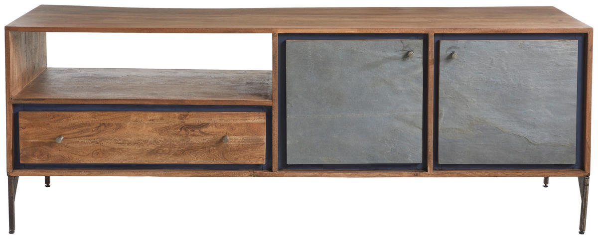 NÍZKÁ KOMODA, akácie, barvy akácie, 175/62/45 cm - antracitová/barvy akácie, Lifestyle, kov/dřevo (175/62/45cm) - Landscape