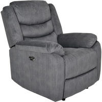 RELAXFÅTÖLJ i metall, textil, trämaterial grå  - svart/grå, Klassisk, metall/trämaterial (96/103/87cm)