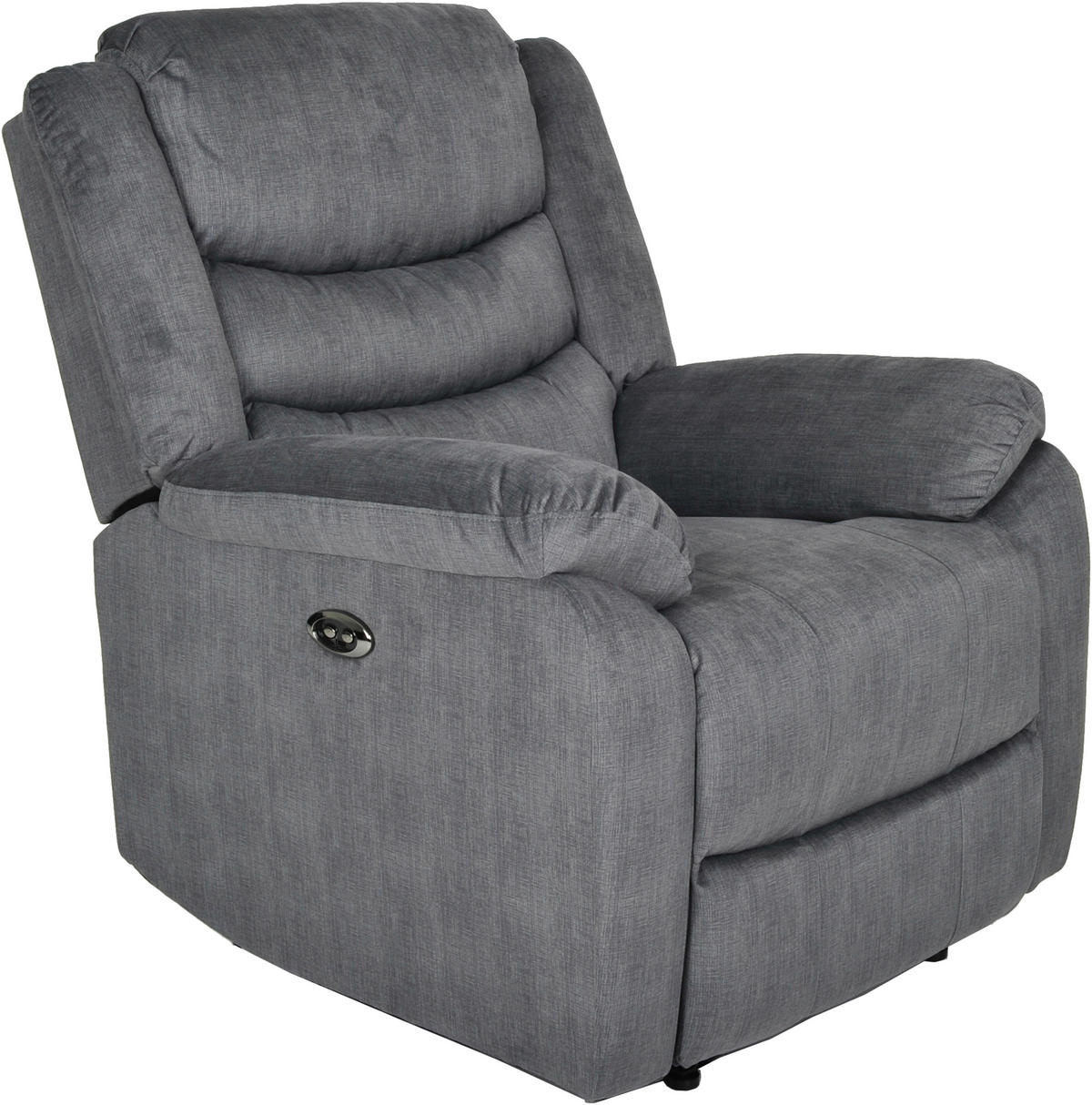 RELAXFÅTÖLJ i metall, textil, trämaterial grå  - svart/grå, Klassisk, metall/trämaterial (96/103/87cm)