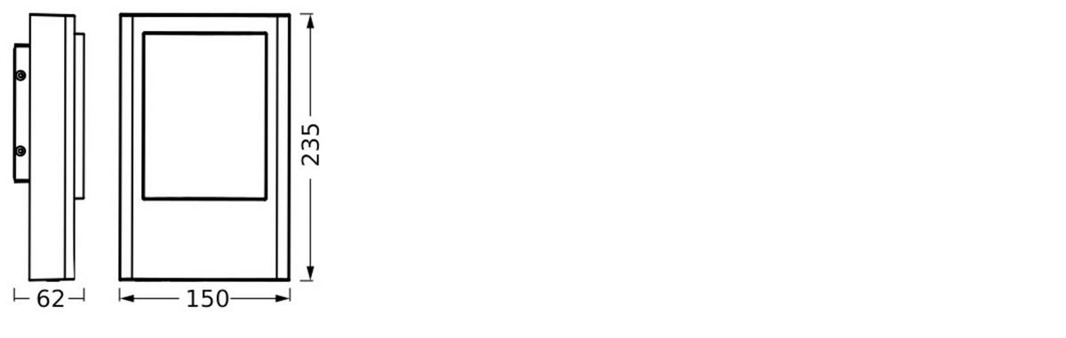 LED-AUßENLEUCHTE 15/6,2/23,5 cm   - Dunkelgrau, Basics, Kunststoff/Metall (15/6,2/23,5cm) - Osram