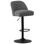 BARHOCKER in Metall, Textil Schwarz, Dunkelgrau  - Dunkelgrau/Schwarz, Design, Textil/Metall (46/90-112/50cm) - Xora
