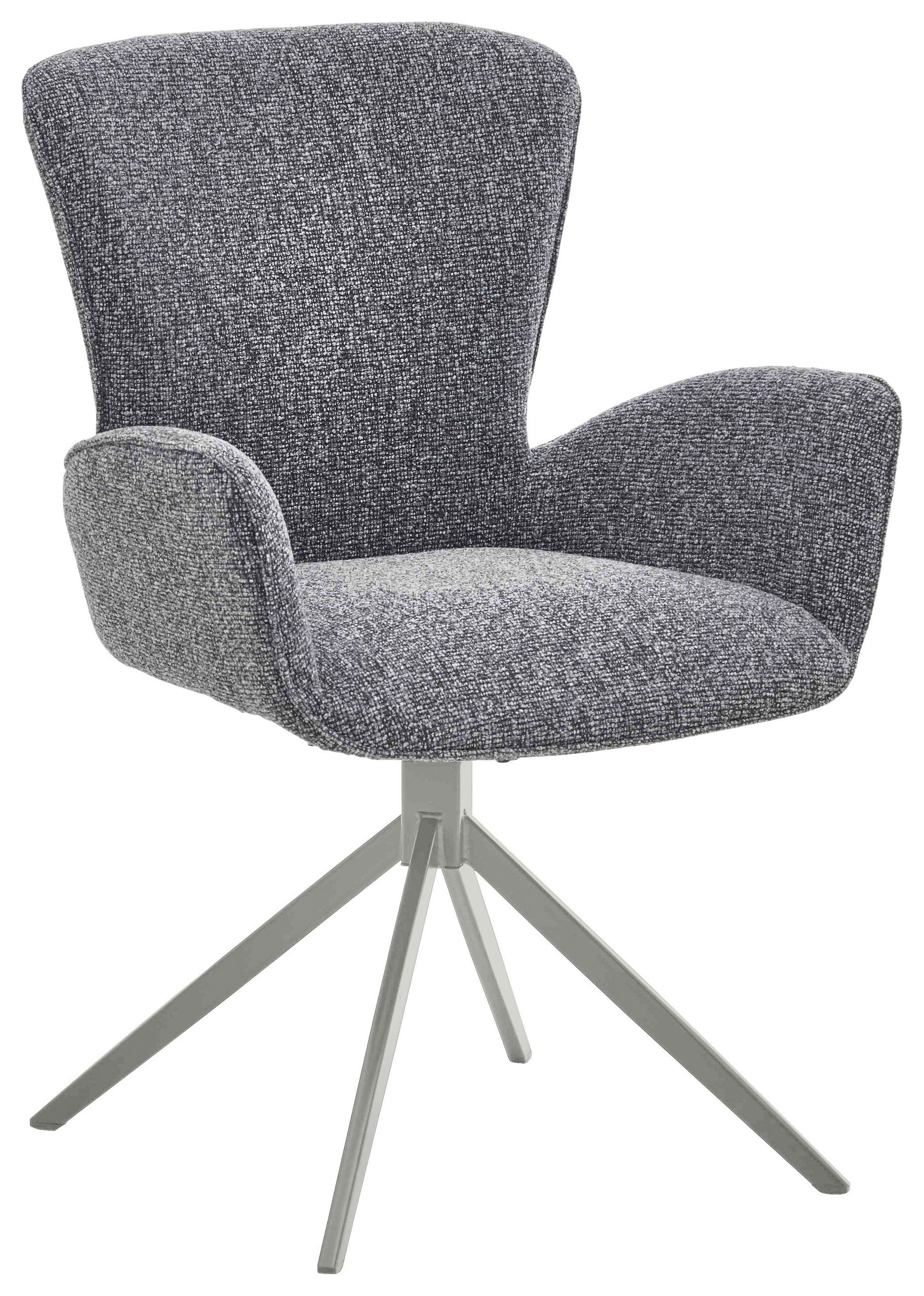 ARMLEHNSTUHL  in Eisen Jacquard, Flachgewebe  - Dunkelgrau/Grau, Design, Textil/Metall (63/92/63cm) - Valdera