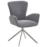 ARMLEHNSTUHL  in Eisen Jacquard, Flachgewebe  - Dunkelgrau/Grau, Design, Textil/Metall (63/92/63cm) - Valdera