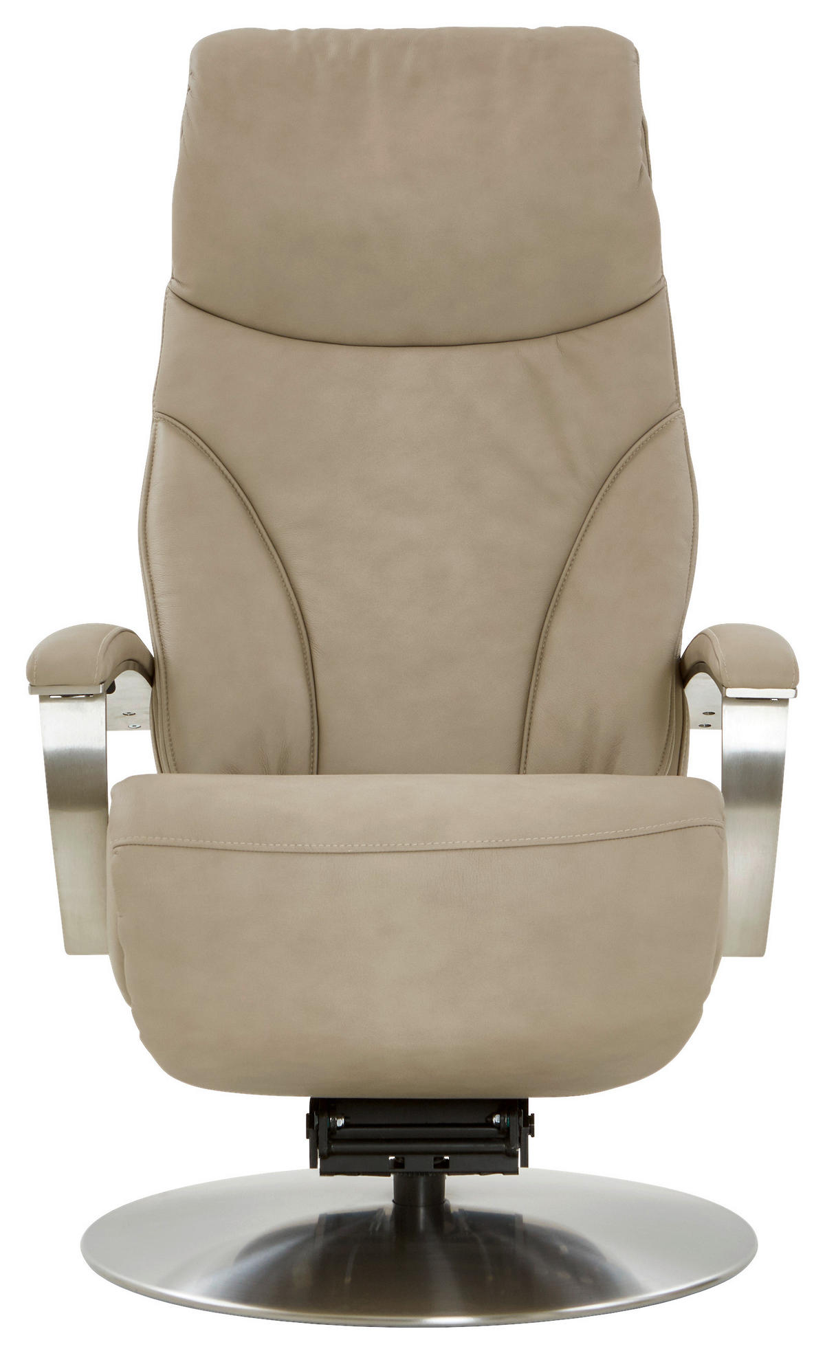 RELAXSESSEL in Leder Beige  - Edelstahlfarben/Beige, Design, Leder/Metall (75/117/88cm) - Dieter Knoll