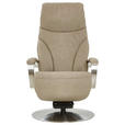 RELAXSESSEL in Leder Beige  - Edelstahlfarben/Beige, Design, Leder/Metall (75/117/88cm) - Dieter Knoll