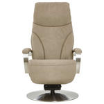 RELAXSESSEL in Leder Beige  - Edelstahlfarben/Beige, Design, Leder/Metall (75/117/88cm) - Dieter Knoll