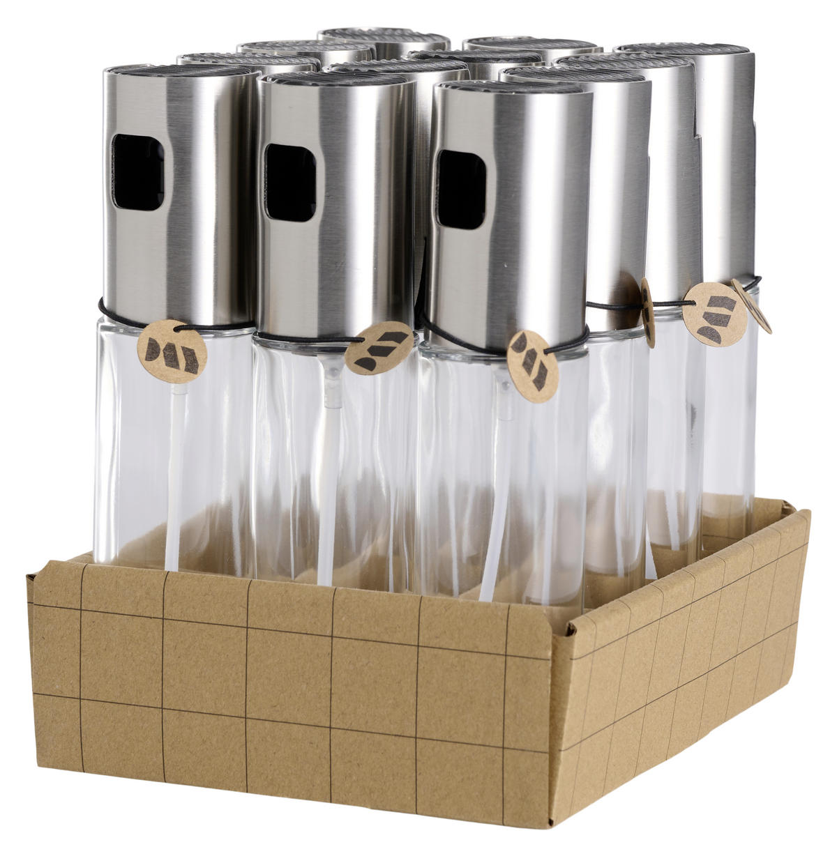 OLJA-/VINÄGERFLASKA - stålfärgad/transparent, Basics, metall/glas (17,5/4/4cm)