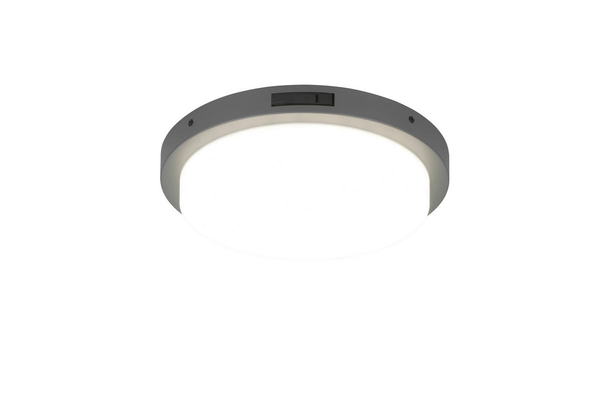 AUßENDECKENLEUCHTE 30/5,7 cm   - Anthrazit/Weiß, Basics, Kunststoff/Metall (30/5,7cm)
