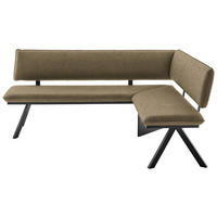 ECKBANK 190/150 cm  in Schwarz, Hellbraun  - Hellbraun/Schwarz, MODERN, Textil/Metall (190/150cm) - Cantus