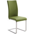 SCHWINGSTUHL in Edelstahl Lederlook - Edelstahlfarben/Creme, Design, Textil/Metall (42/102/58cm) - Novel
