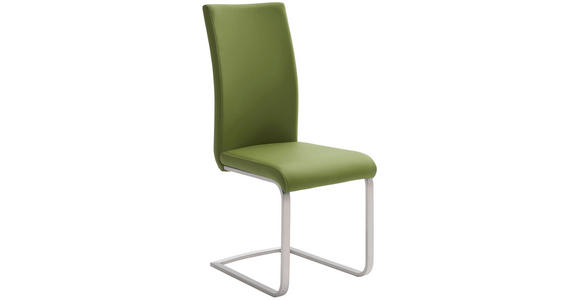 SCHWINGSTUHL in Edelstahl Lederlook - Edelstahlfarben/Creme, Design, Textil/Metall (42/102/58cm) - Novel