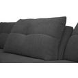 ECKSOFA Anthrazit Chenille Armlehnenkissen, Rücken echt, Sitztiefenverstellung  - Anthrazit/Schwarz, KONVENTIONELL, Textil/Metall (215/313cm) - Hom`in
