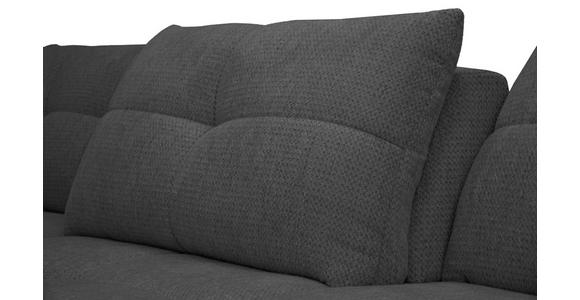 ECKSOFA Anthrazit Chenille Armlehnenkissen, Rücken echt, Sitztiefenverstellung  - Anthrazit/Schwarz, KONVENTIONELL, Textil/Metall (215/313cm) - Hom`in