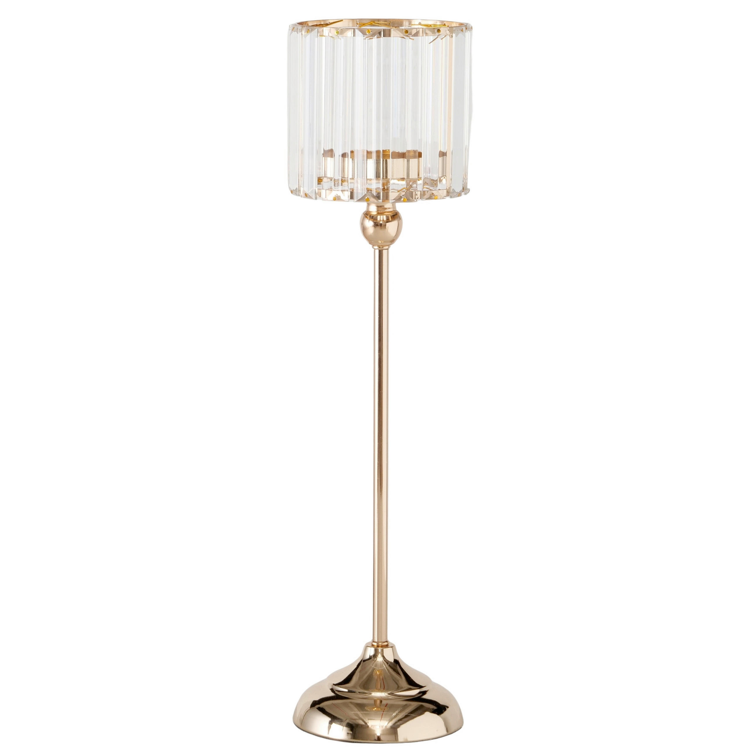 LJUSLYKTA - guldfärgad, Modern, metall/glas (13,5/13,5/50,5cm)