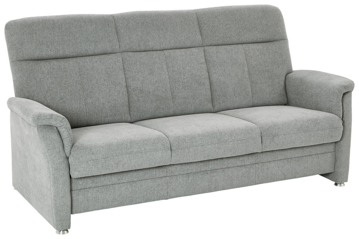 SITZGARNITUR Flachgewebe Hellgrau  - Hellgrau/Alufarben, KONVENTIONELL, Textil/Metall (142-194/100/89cm) - Beldomo Comfort