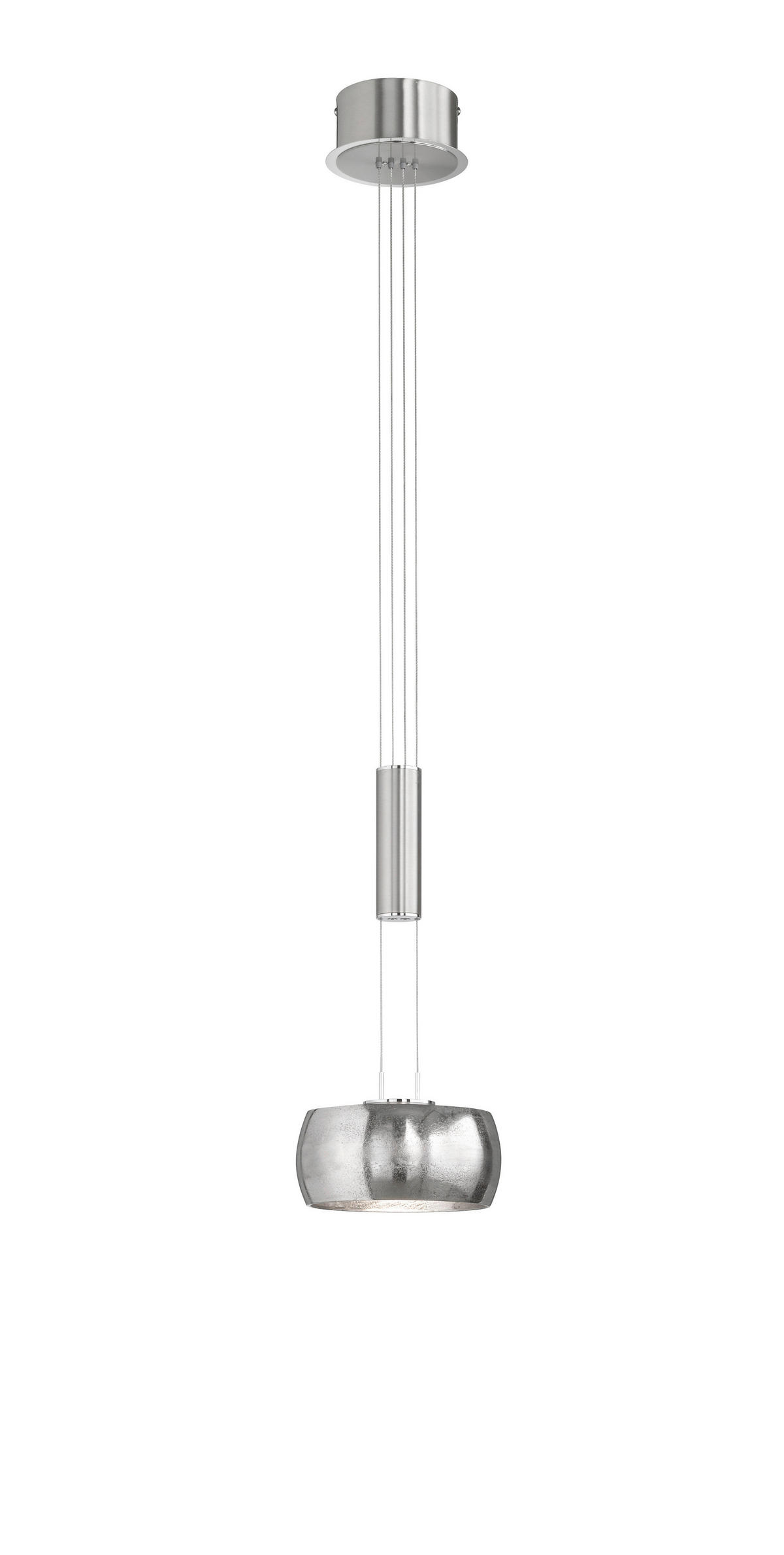 LED-HÄNGELEUCHTE 20 cm  - Nickelfarben, Design, Metall (20cm) - Fischer & Honsel