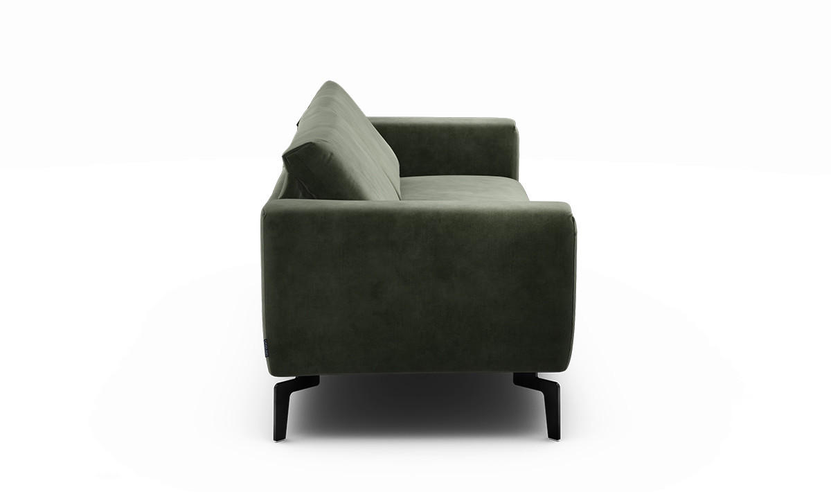 2,5-SITZER in Samt Waldgrün  - Waldgrün/Schwarz, Design, Textil/Metall (220/86/86-94cm) - SENSOO