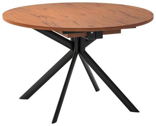 ESSTISCH in Metall, Holzwerkstoff 120-165/120/75 cm  - Eichefarben/Schwarz, Design, Holzwerkstoff/Metall (120-165/120/75cm) - Connubia 