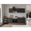 MODULKÖK 210 cm   i grå  - bokfärgad/aluminiumfärg, Basics, trämaterial/plast (210cm) - Respekta