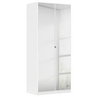 DREHTÜRENSCHRANK 91/210/54 cm 2-türig Weiß  - Chromfarben/Weiß, MODERN, Glas/Holzwerkstoff (91/210/54cm) - Rauch Möbel